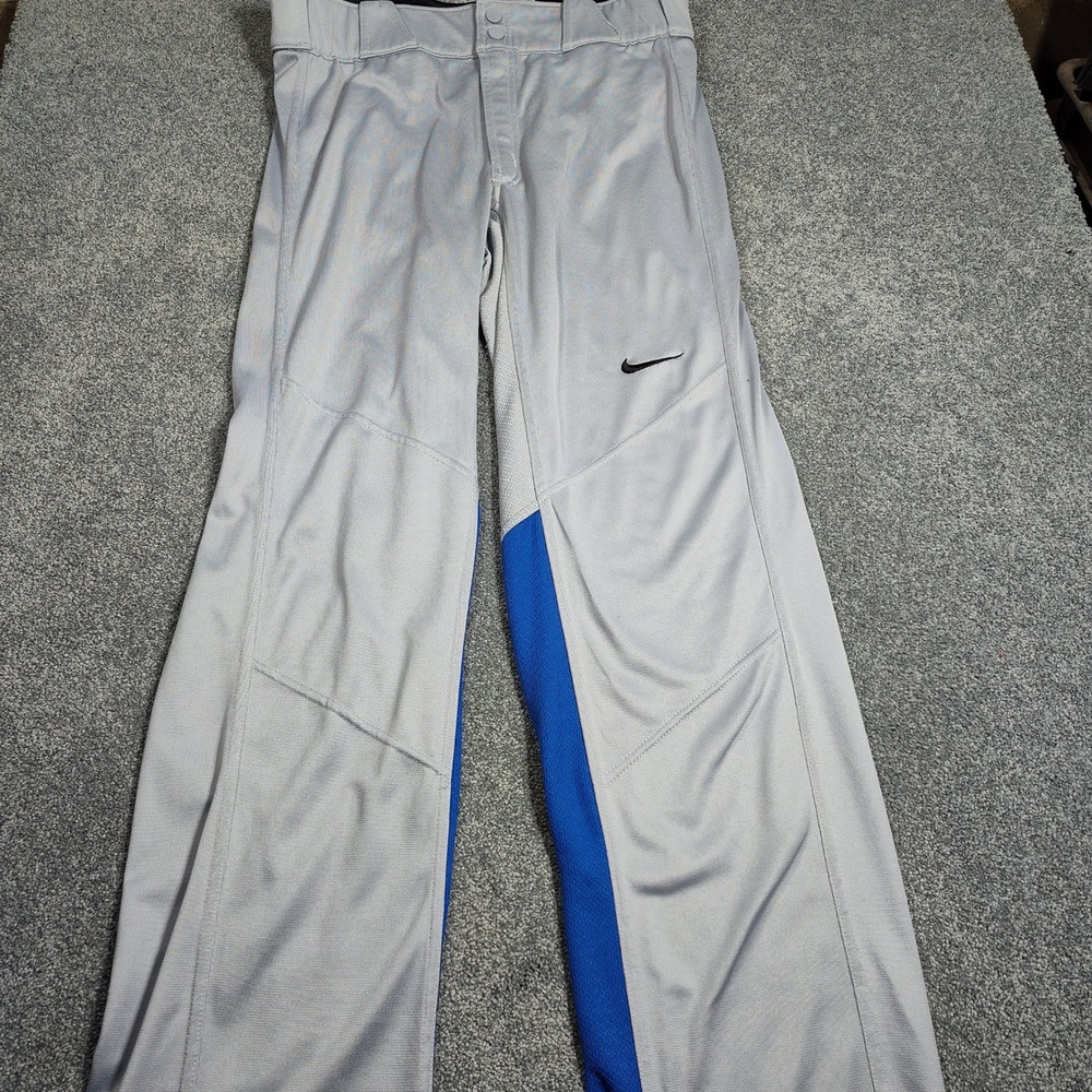 Nike Dri Fit Baseball Pants Youth Medium Gray Blue Baseball Team Gear